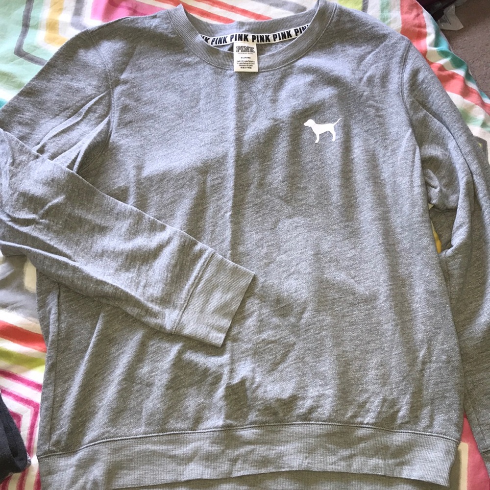 medium gray pink sweatshirt